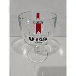 Vintage Michelob Beer Thumbprint Heavy Glass Goblet - Collectible
